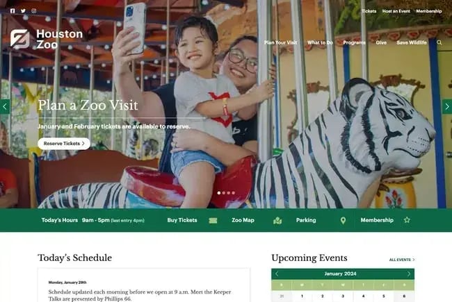 the houston zoo wordpress website example.